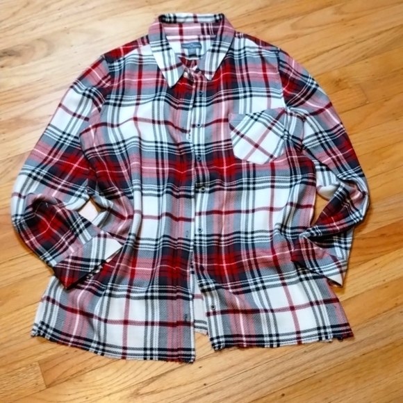 Market & Spruce women's plaid long sleeve button up shirt Sz M - Picture 1 of 14